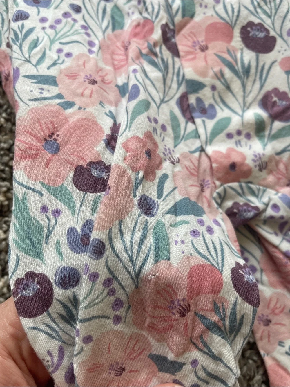 Magnetic Me Floral Print Footed Pajama - Size 6-9 months